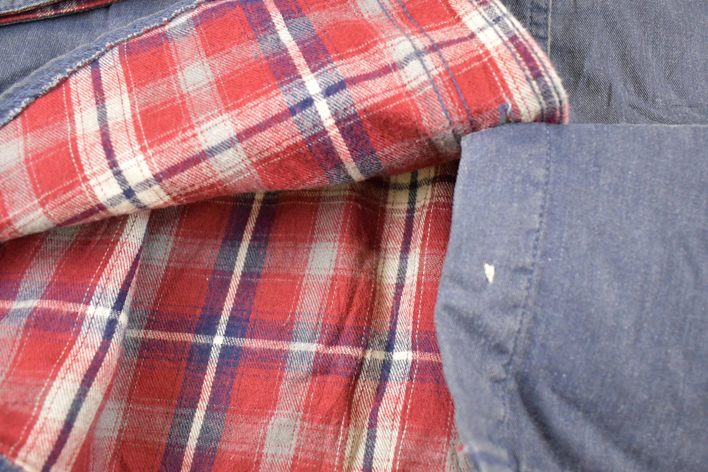 Vintage 1990s LL Bean Plaid Lined Denim Button Up Shirt Women's L from propervintagecanada