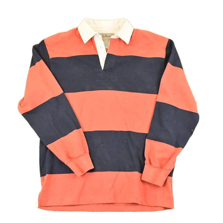 Vintage 1990s LL Bean Quarter Button Striped Rugby Shirt Men's M from propervintagecanada