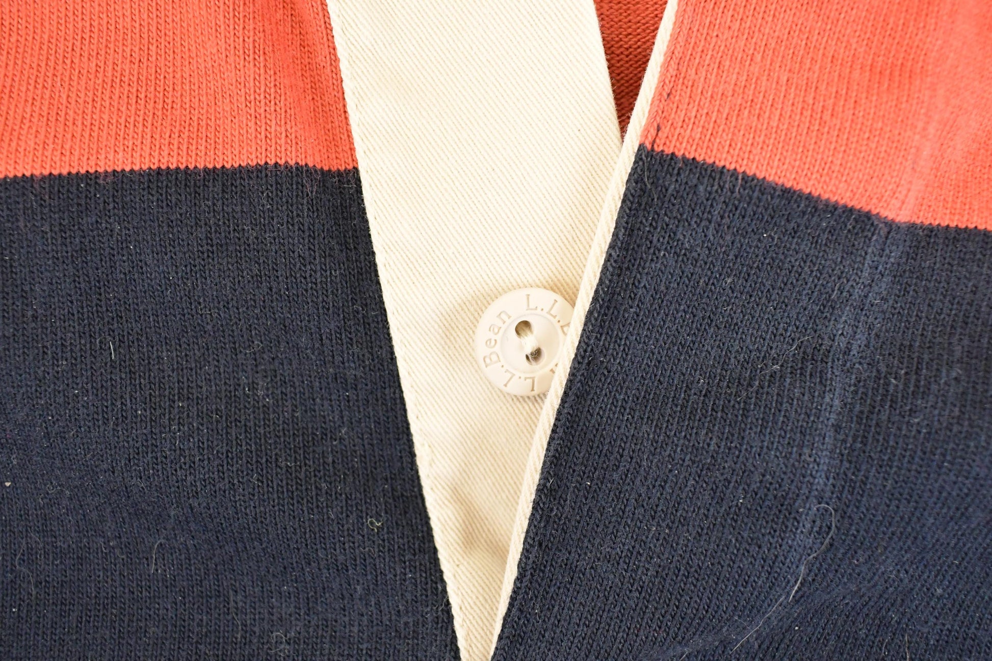 Vintage 1990s LL Bean Quarter Button Striped Rugby Shirt Men's M from propervintagecanada
