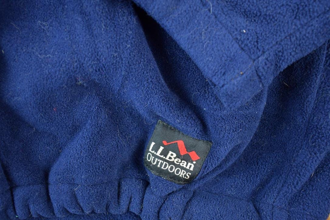 Vintage 1990s LL Bean Quarter Zip Fleece Outdoorsman Sweater Men's Medium from propervintagecanada