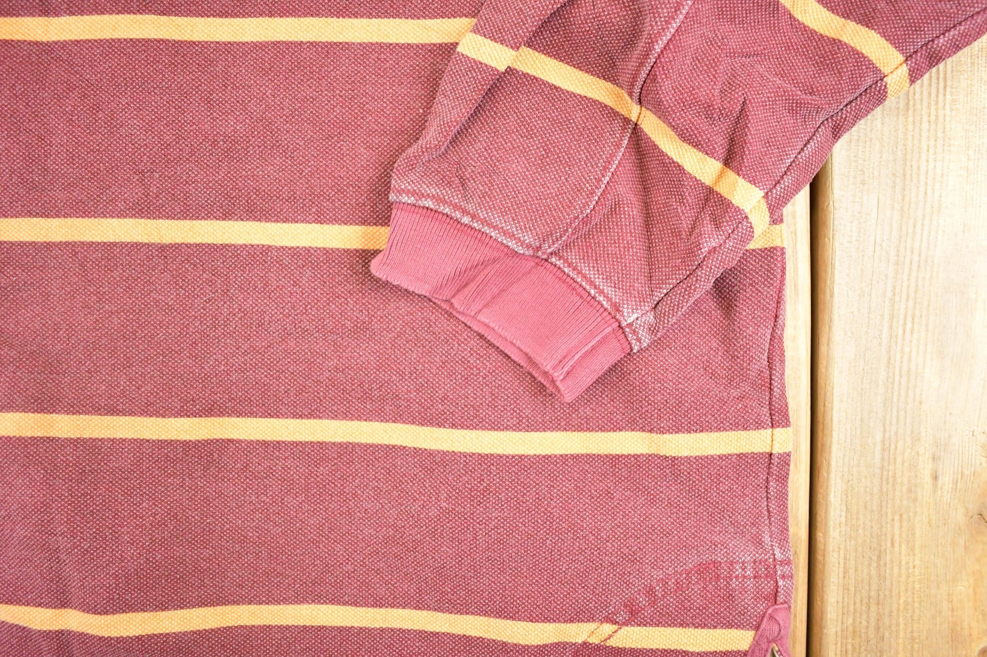 Vintage 1990s LL Bean Quarter Zip Striped Rugby Shirt Men's L from propervintagecanada
