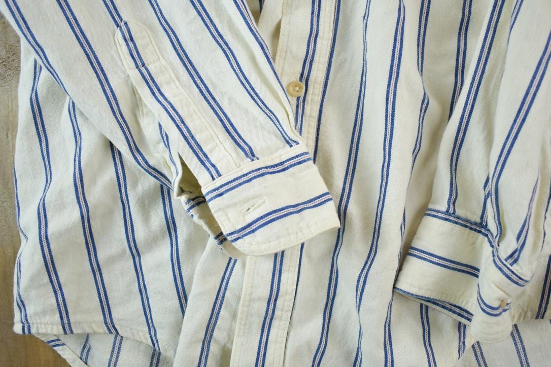 Vintage 1990s LL Bean Striped Button Up Western Style Shirt from propervintagecanada