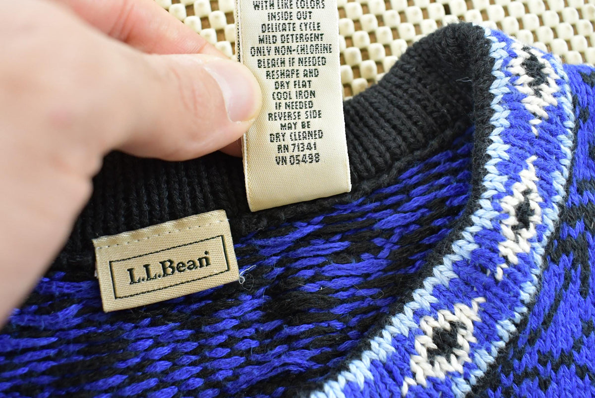 Vintage 1990s LL Bean Women's All Over Pattern Cotton Knit Cardigan Sweater Women's M from propervintagecanada