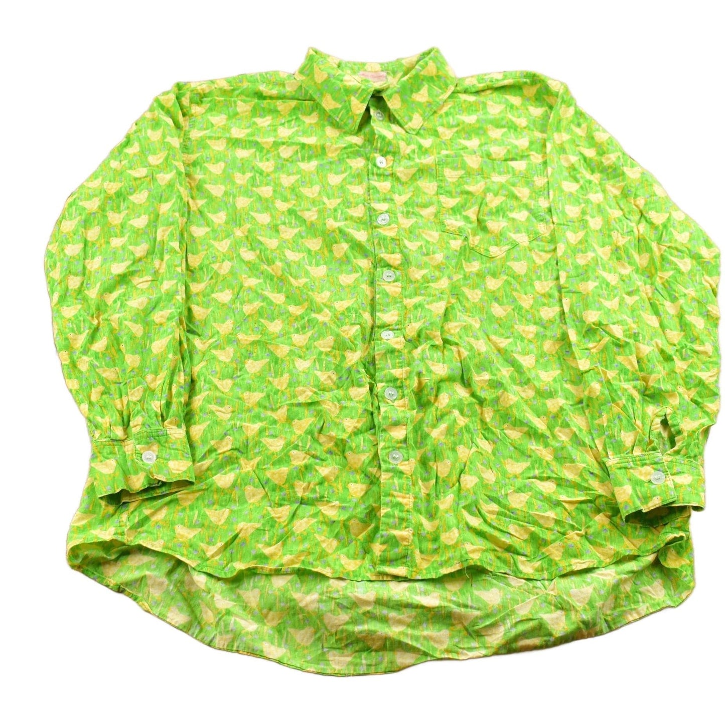 Vintage 1990s Lloyd Johnson Duckling Pattern Button Up Shirt Men's XL from propervintagecanada