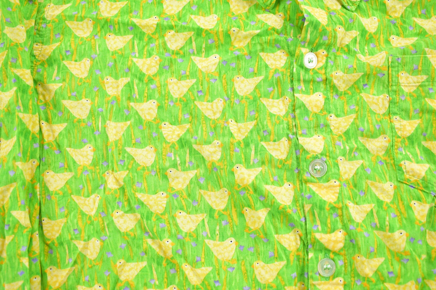 Vintage 1990s Lloyd Johnson Duckling Pattern Button Up Shirt Men's XL from propervintagecanada