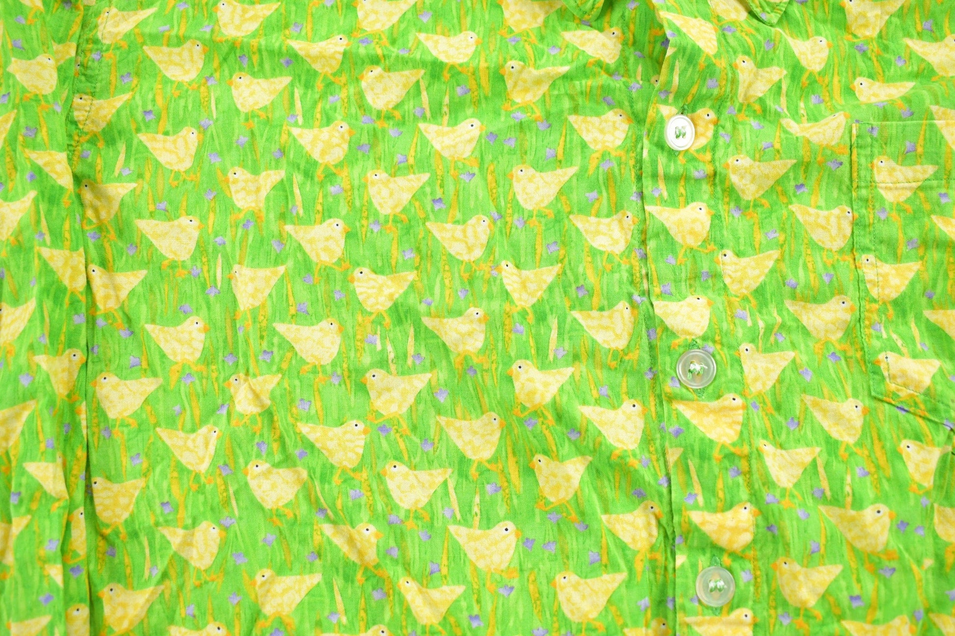 Vintage 1990s Lloyd Johnson Duckling Pattern Button Up Shirt Men's XL from propervintagecanada