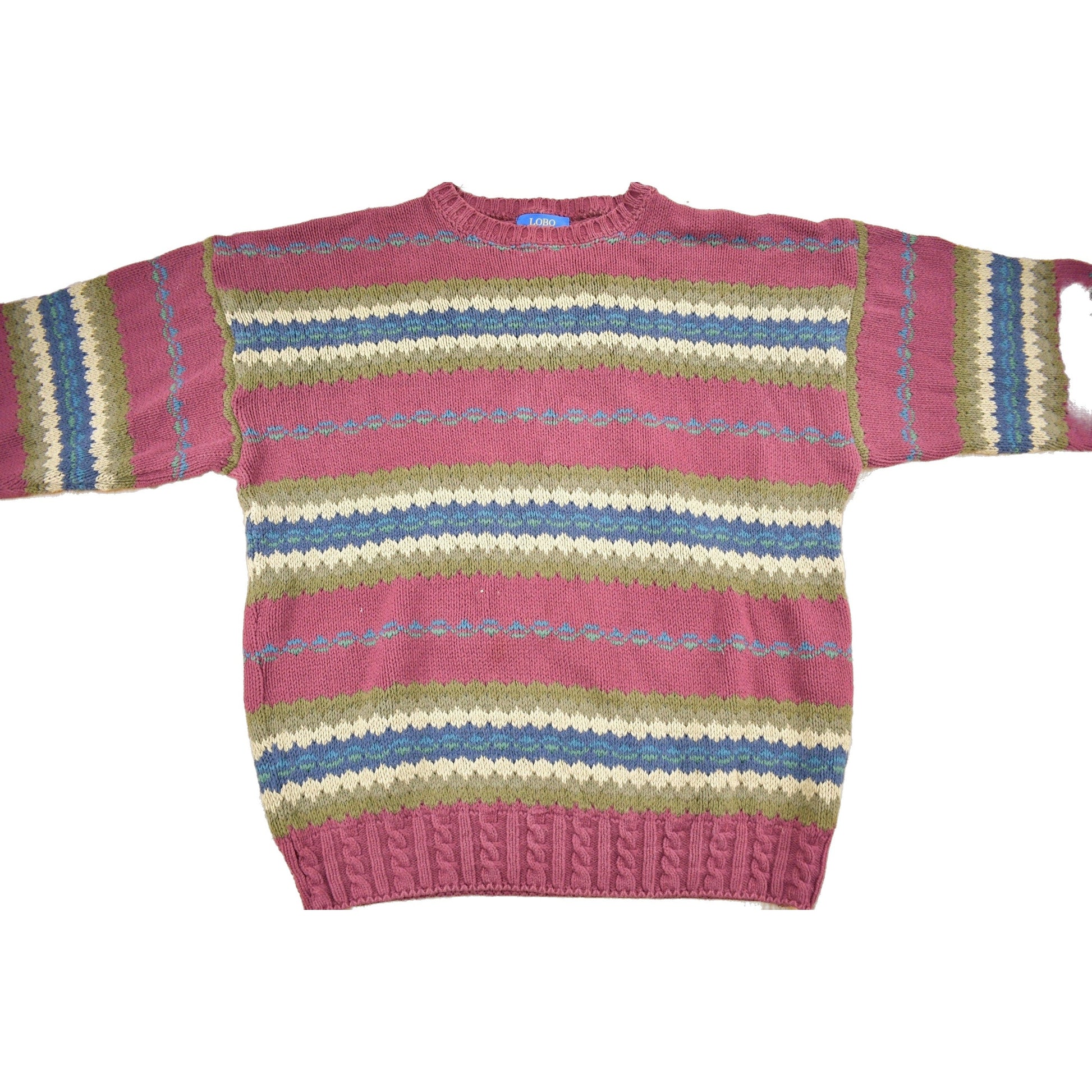Vintage 1990s Lobo By Pendleton Striped Knit Sweater Men's Large from propervintagecanada