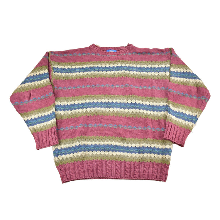 Vintage 1990s Lobo By Pendleton Striped Knit Sweater Men's Large from propervintagecanada