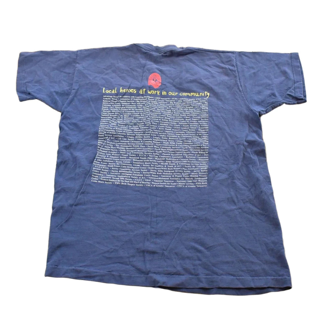 Vintage 1990s Local Heros Community T-Shirt Men's Large from propervintagecanada