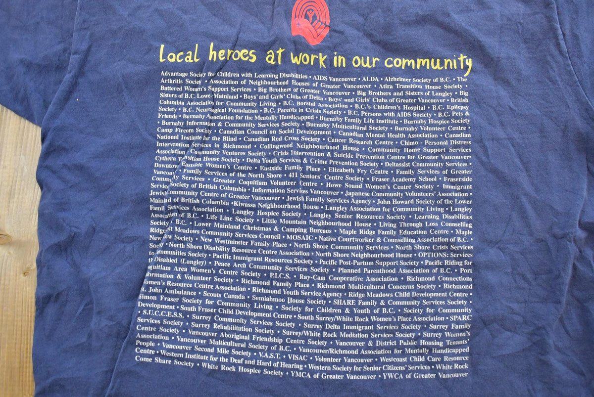 Vintage 1990s Local Heros Community T-Shirt Men's Large from propervintagecanada