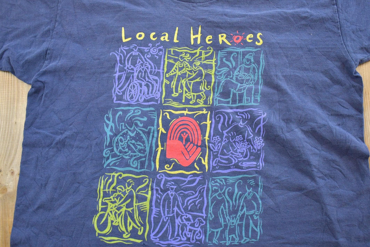 Vintage 1990s Local Heros Community T-Shirt Men's Large from propervintagecanada