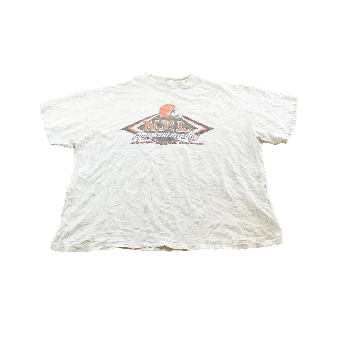 Vintage 1990s Logo 7 Cleveland Browns Football NFL Graphic T-Shirt Mens 3XL from propervintagecanada