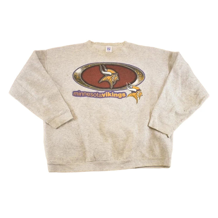 Vintage 1990s Logo 7 Minnesota Vikings Crewneck Sweatshirt Men's L from propervintagecanada