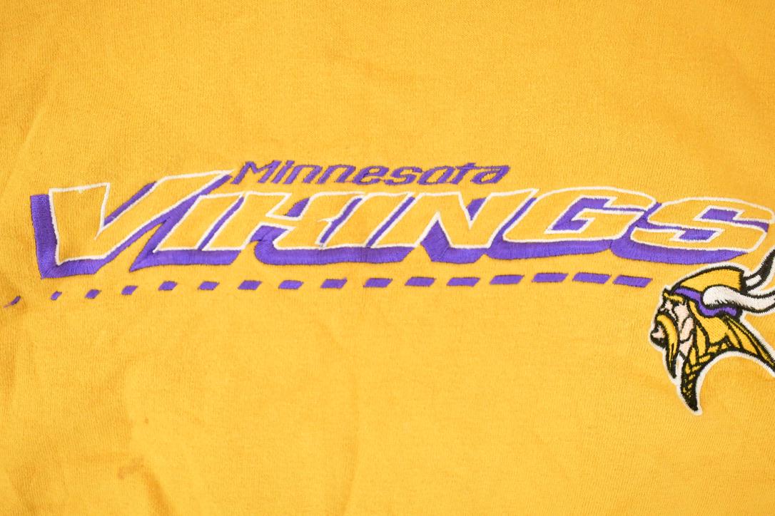 Vintage 1990s Logo Athletic Minnesota Vikings Embroidered NFL Hoodie Sweatshirt Men's L from propervintagecanada