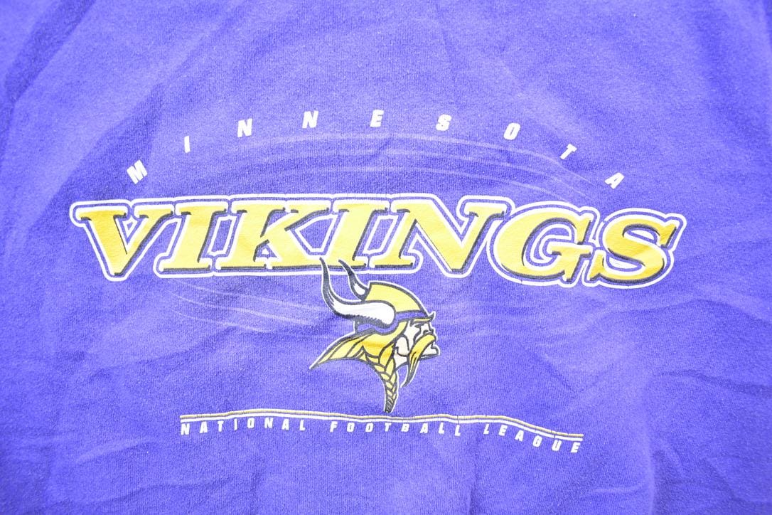 Vintage 1990s Logo Athletic Minnesota Vikings NFL Crewneck Sweatshirt Men's 2XL from propervintagecanada