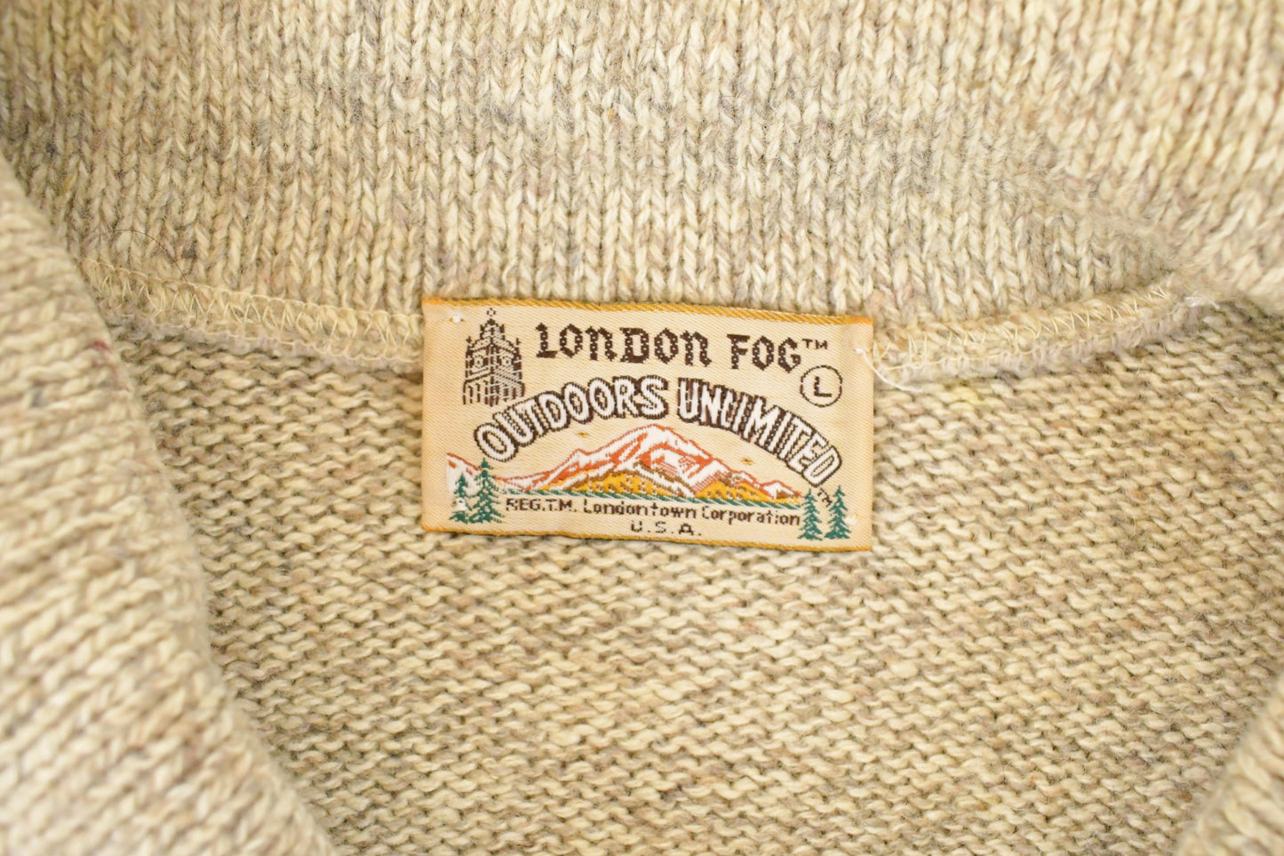 Vintage 1990s London Fog Knit Mock Neck Sweater Mens L from propervintagecanada