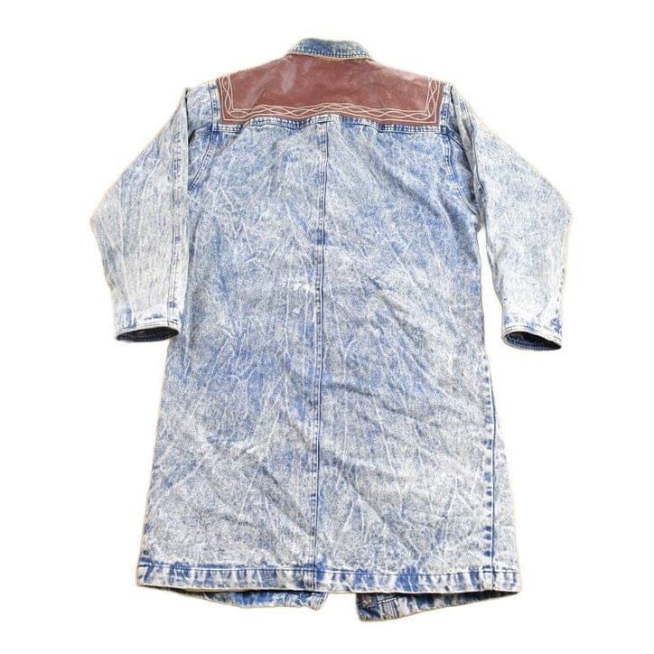 Vintage 1990s Long Denim Denim Jean Jacket Men's Large from propervintagecanada