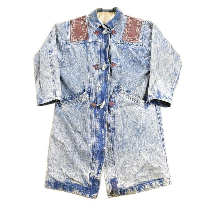 Vintage 1990s Long Denim Denim Jean Jacket Men's Large from propervintagecanada