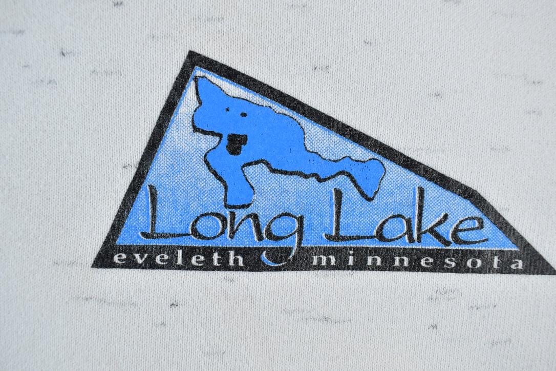 Vintage 1990s Long Lake Eveleth Minnesota Crewneck Sweatshirt Made In USA Men's Large from propervintagecanada