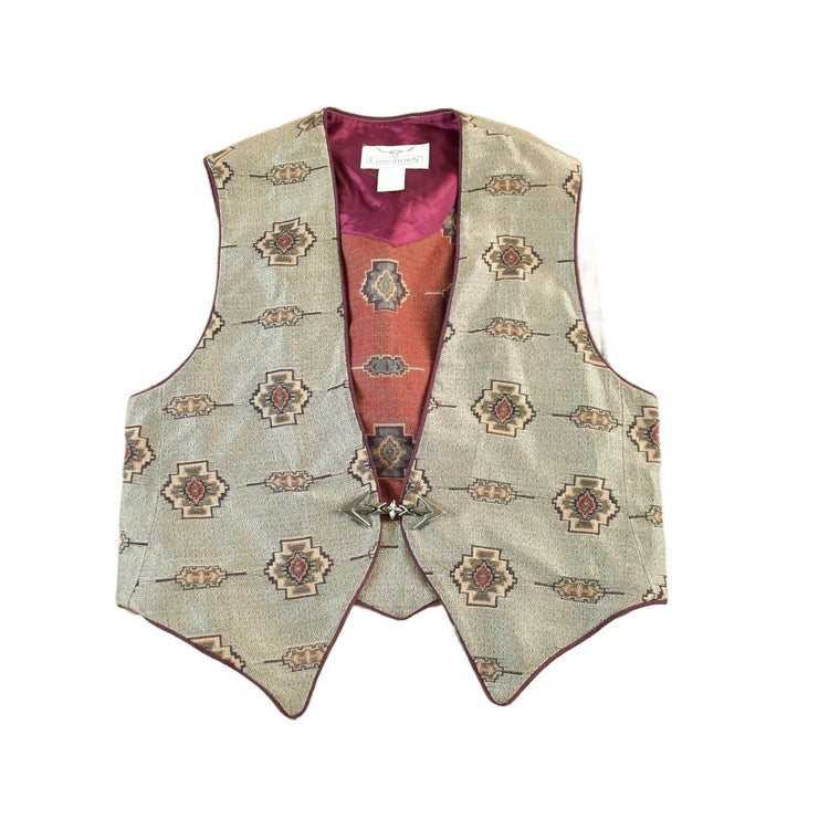 Vintage 1990s Longhorn Western Aztec Vest Women's M from propervintagecanada