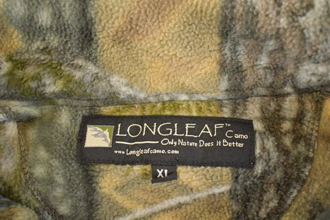 Vintage 1990s Longleaf Realtree Camo Fleece Full Zip Sweater Men's XL from propervintagecanada