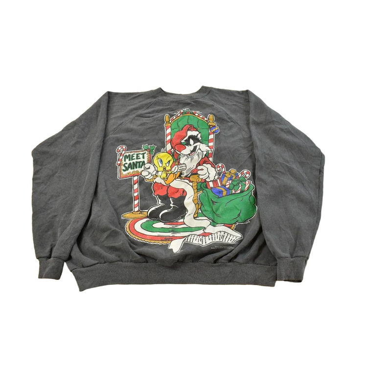 Vintage 1990s Looney Tunes Christmas Crewneck Sweatshirt Men's L from propervintagecanada
