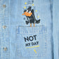Vintage 1990s Looney Tunes Daffy Duck Denim Button Up Shirt Men's Large from propervintagecanada