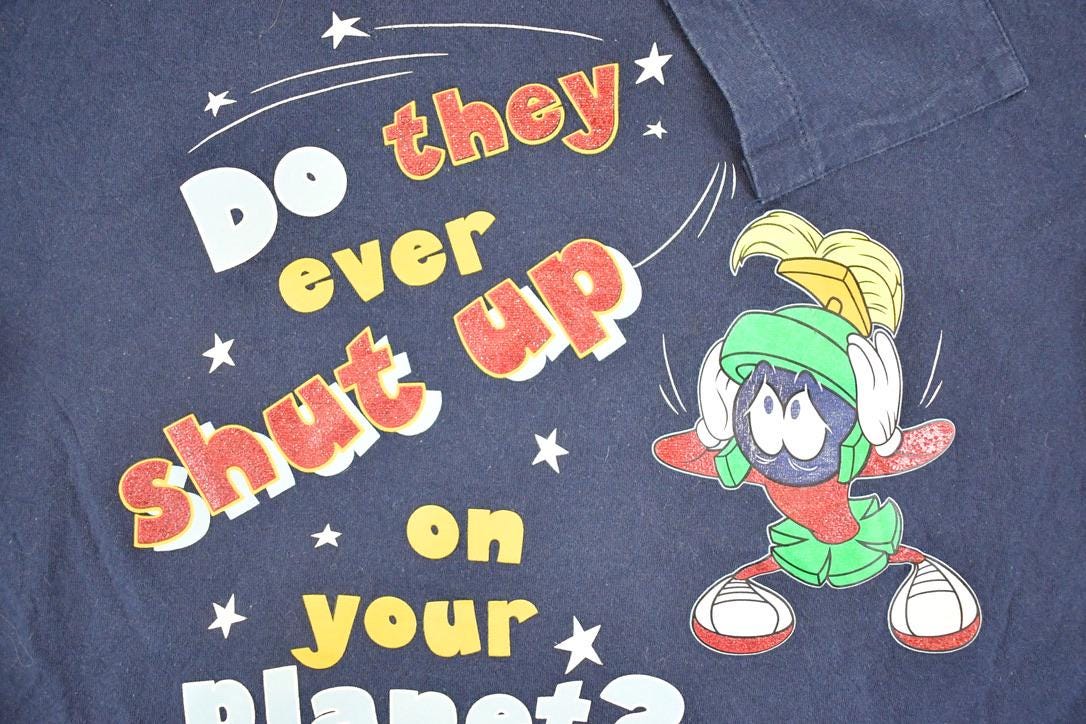 Vintage 1990s Looney Tunes Marvin The Martian T Shirt Mens L from propervintagecanada