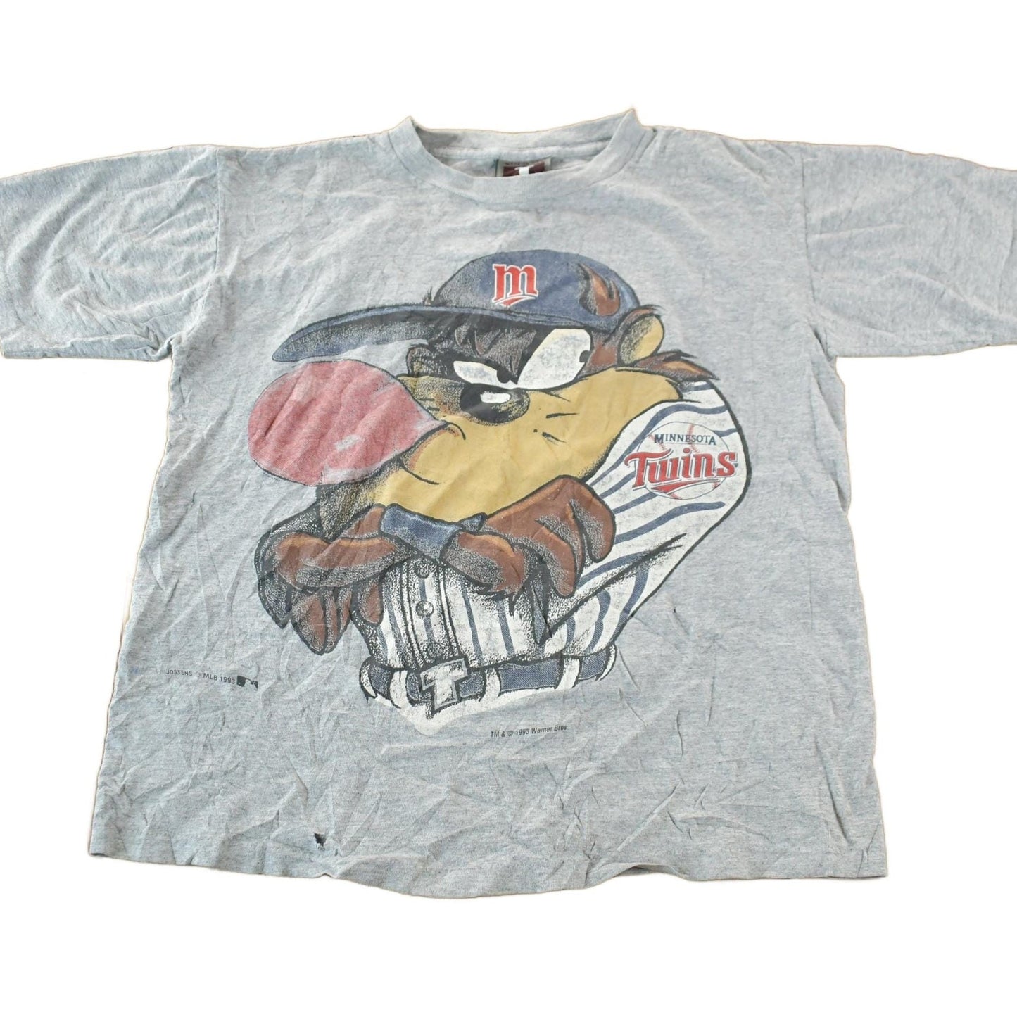 Vintage 1990s Looney Tunes Minnesota Twins MLB Cartoon Promo T-Shirt Youth L from propervintagecanada