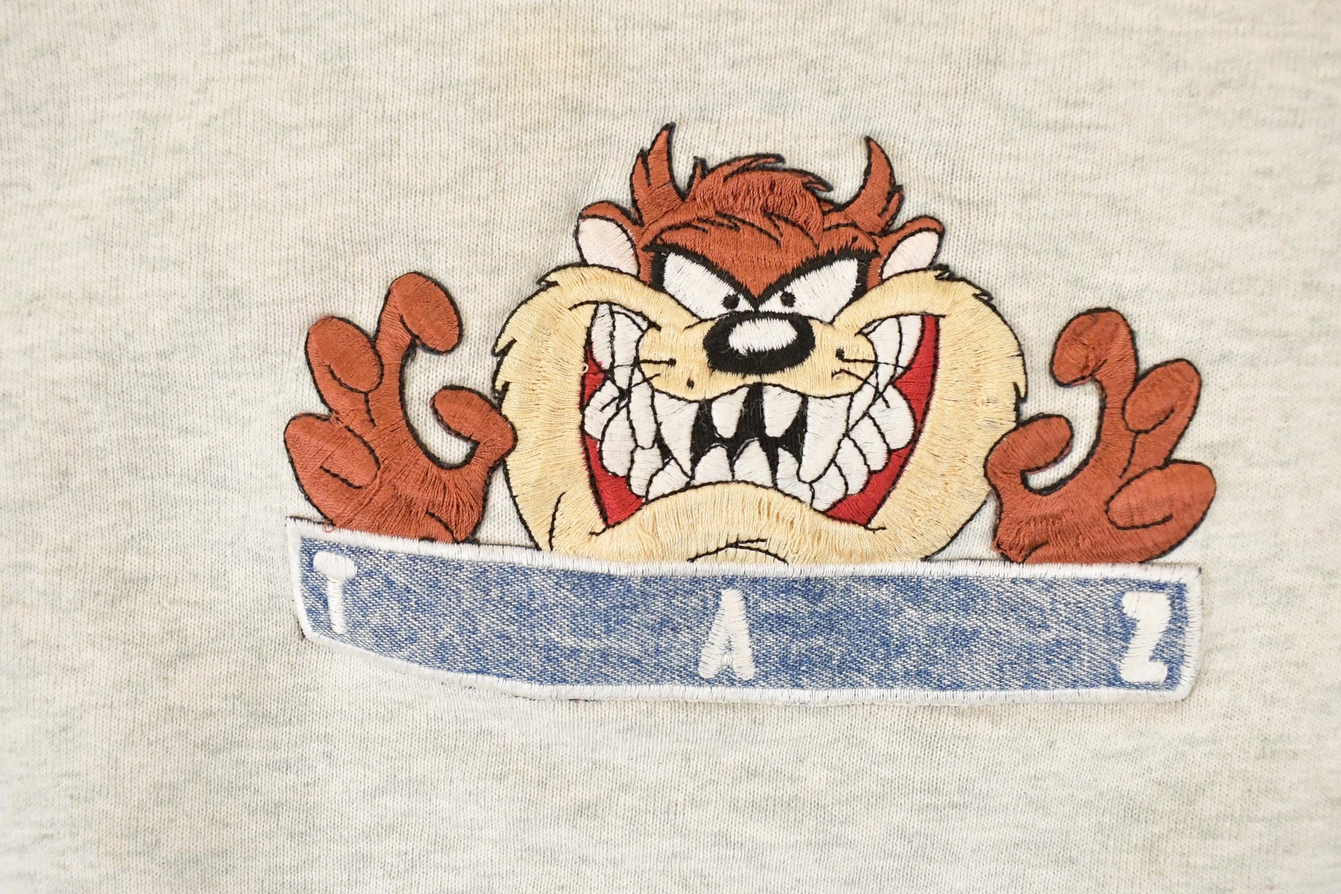 Vintage 1990s Looney Tunes Taz Embroidered Crewneck Men's L from propervintagecanada
