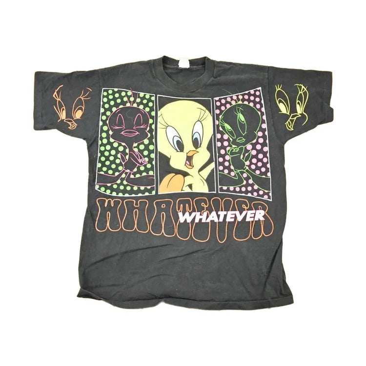 Vintage 1990s Looney Tunes Tweety Bird My Opinion Souvenir T-Shirt Women's XL from propervintagecanada