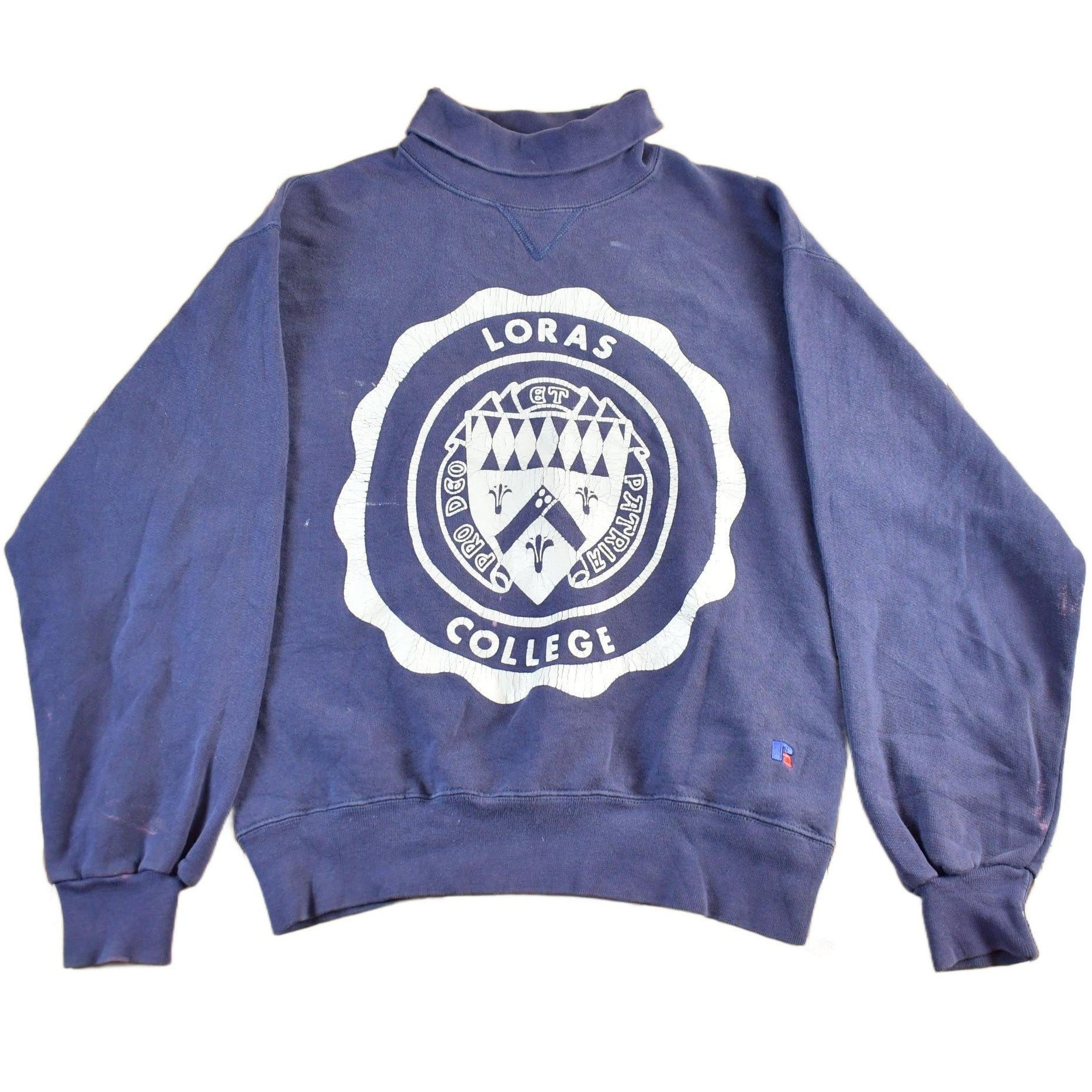 Vintage 1990s Loras College Collegiate Turtleneck Sweatshirt Men's M from propervintagecanada