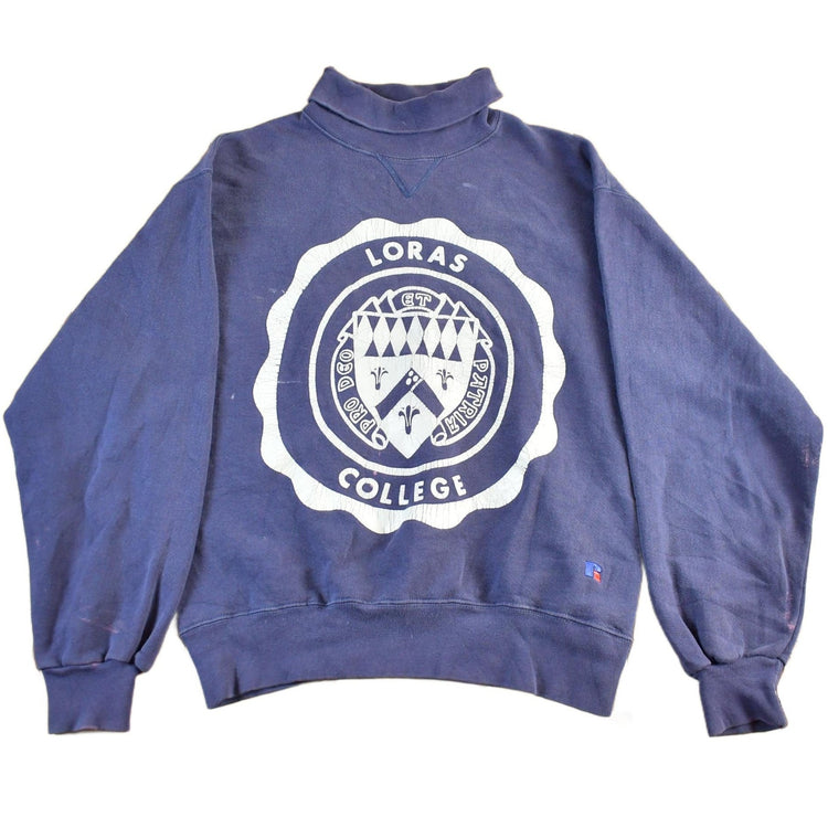 Vintage 1990s Loras College Collegiate Turtleneck Sweatshirt Men's M from propervintagecanada