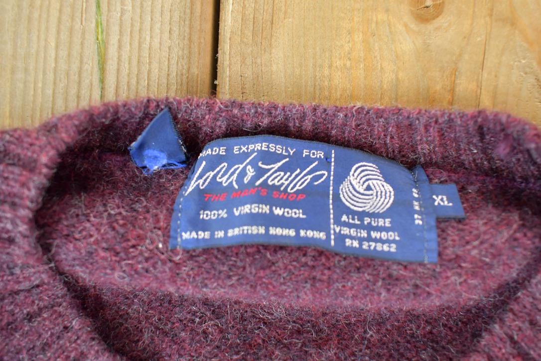 Vintage 1990s Lord And Taylor 100% Virgin Wool Knit Sweater Men's XL from propervintagecanada
