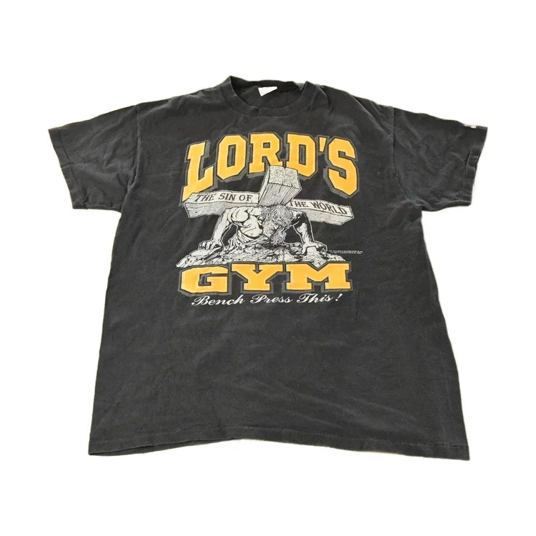 Vintage 1990s Lord's Gym Graphic Living Epistles T-Shirt Men's L from propervintagecanada