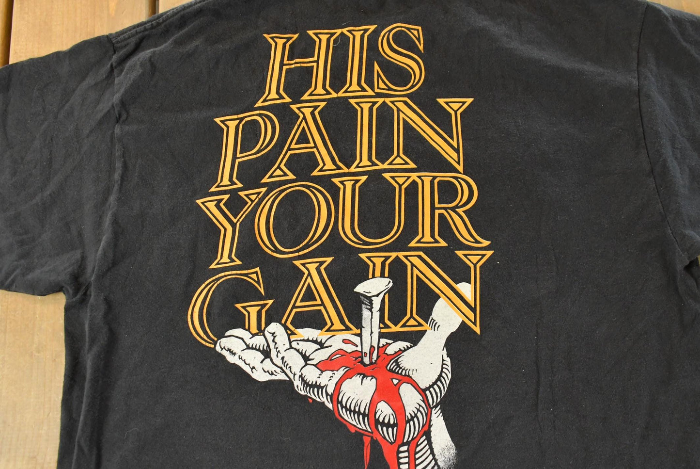 Vintage 1990s Lord's Gym Graphic Living Epistles T-Shirt Men's L / Jesus Tee / 90s Streetwear / Bench Press This / Christian / Made In USA from propervintagecanada