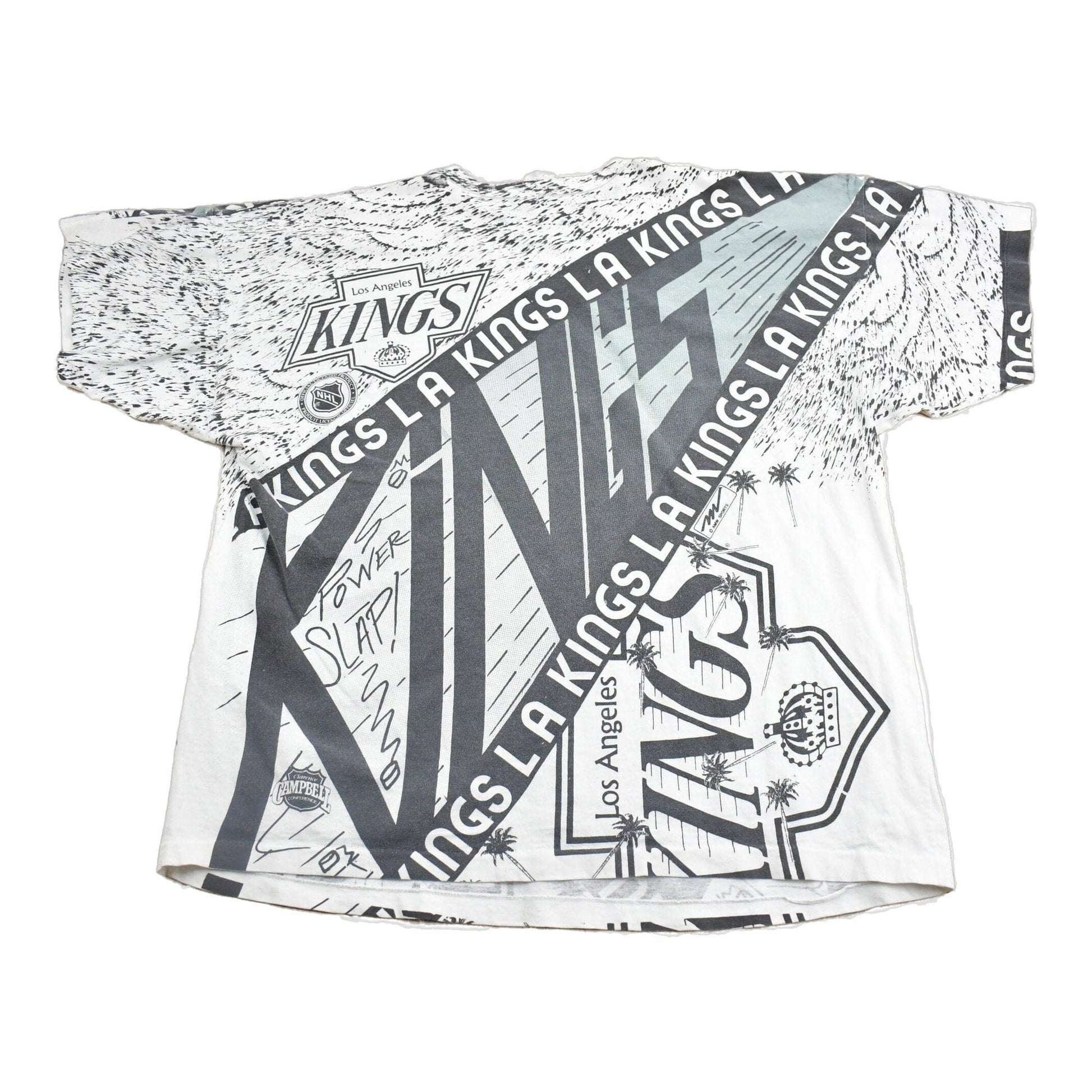 Vintage 1990s Los Angeles Kings NHL All Over Print Graphic T-Shirt Men's 2XL from propervintagecanada