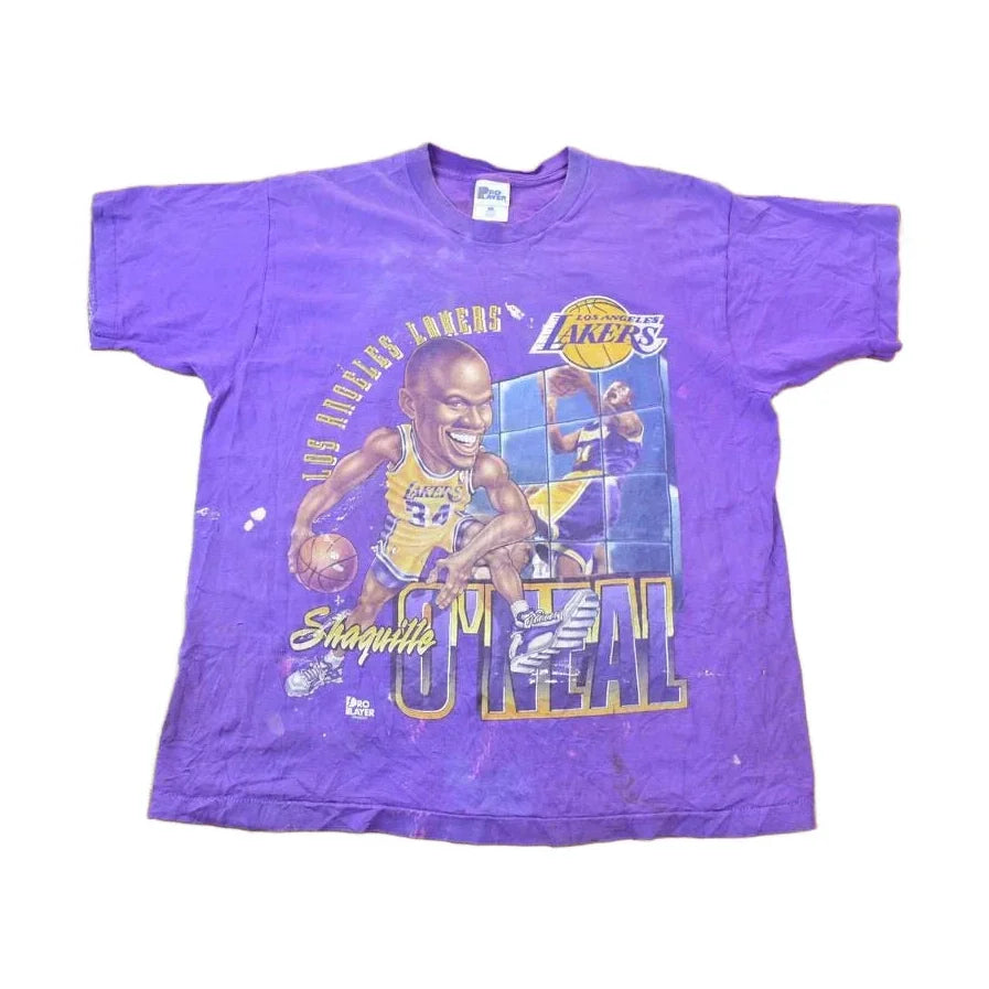 Vintage 1990s Los Angeles Lakers NBA Shaquille O'Neal Graphic T-Shirt Men's XL from propervintagecanada