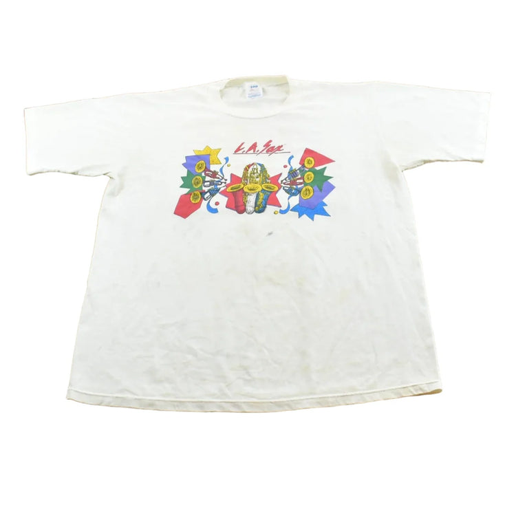 Vintage 1990s Los Angeles Saxophone Music T-Shirt Men's L from propervintagecanada