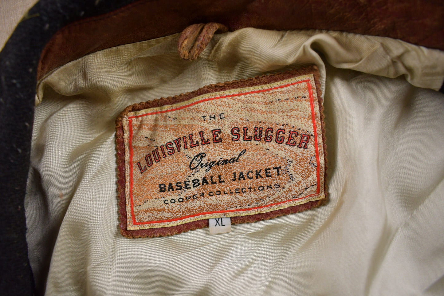 Vintage 1990s Louisville Slugger Baseball Leather Varsity Jacket Men's XL from propervintagecanada