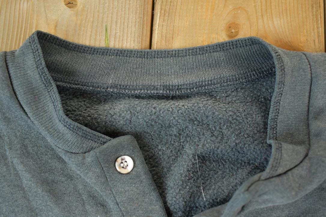 Vintage 1990s LS Concrete Souvenir Trucking Quarter Button Crewneck Sweatshirt Made In USA Men's Large from propervintagecanada