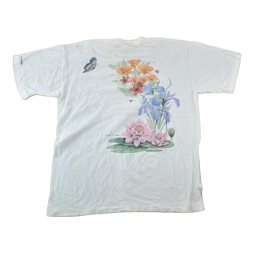 Vintage 1990s Lyndhurst Canada Floral Souvenir Single Stitch Graphic Print T-Shirt Men's XL from propervintagecanada