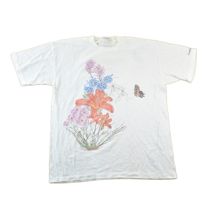 Vintage 1990s Lyndhurst Canada Floral Souvenir Single Stitch Graphic Print T-Shirt Men's XL from propervintagecanada