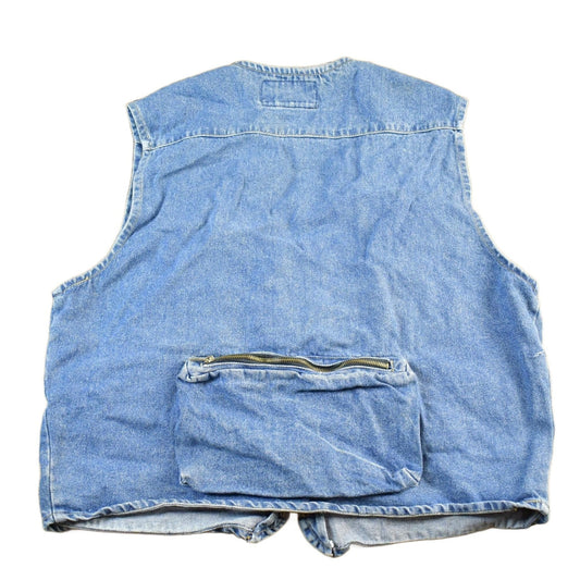 Vintage 1990s Machine Denim Jean Jacket Vest Men's Large from propervintagecanada