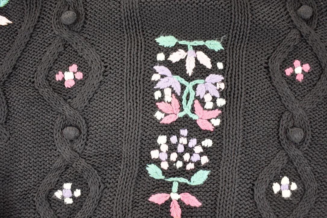Vintage 1990s Maggie Lawrence Chunky Cable Knit Mock Neck Sweater Women's L from propervintagecanada