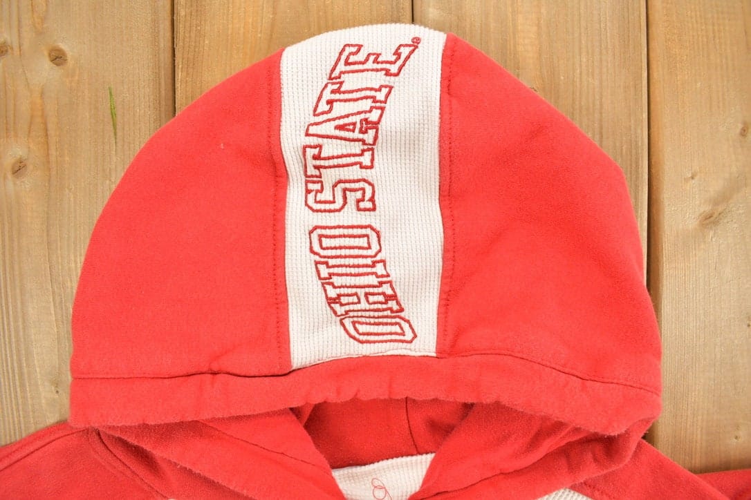 Vintage 1990s Majestic University Of Ohio State Buckeyes Embroidered Hoodie Men's XL from propervintagecanada