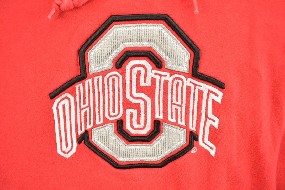 Vintage 1990s Majestic University Of Ohio State Buckeyes Embroidered Hoodie Men's XL from propervintagecanada