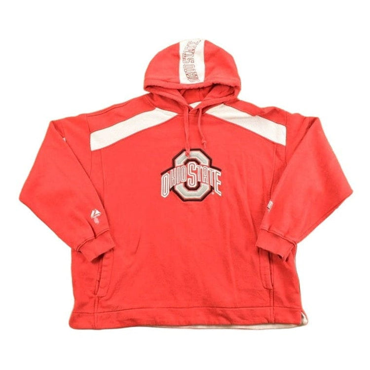 Vintage 1990s Majestic University Of Ohio State Buckeyes Embroidered Hoodie Men's XL from propervintagecanada