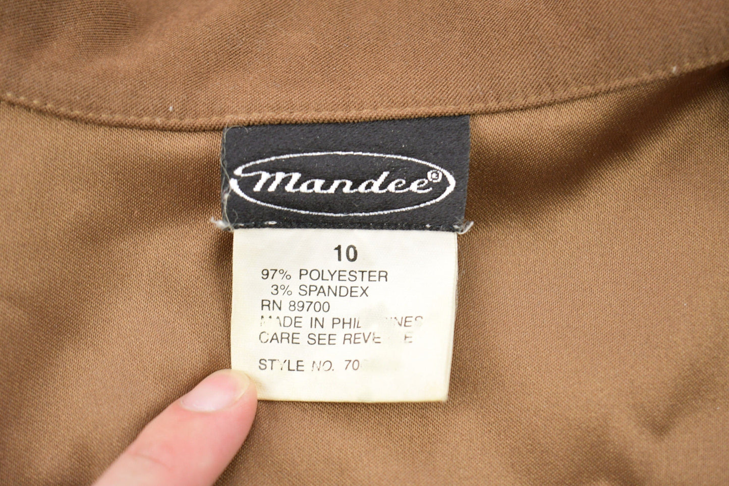 Vintage 1990s Mandee Blank Brown Button Up Shirt Men's Small from propervintagecanada