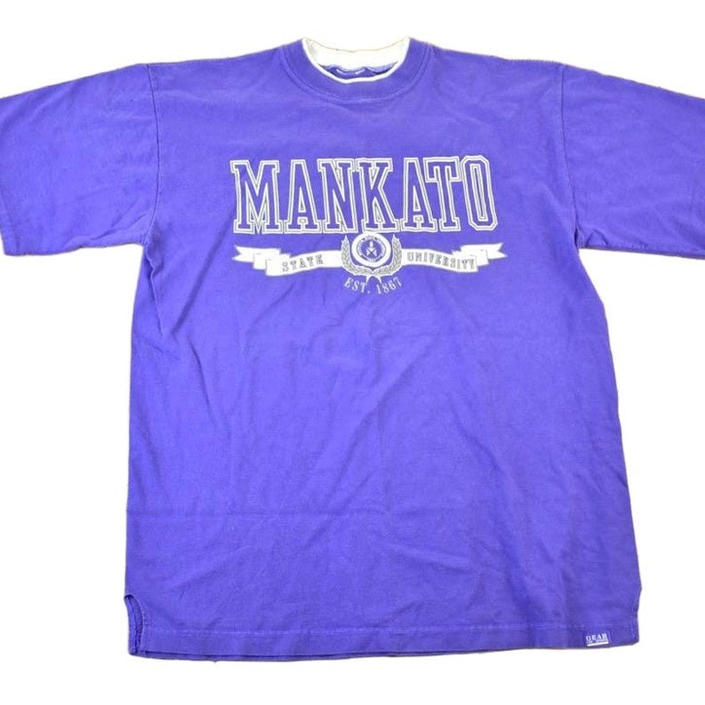 Vintage 1990s Mankato Double Collar Souvenir Single Stitch Graphic Print T-Shirt Men's Large from propervintagecanada
